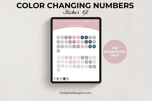 GoodNotes Color Changing Numbers Sticker Kit