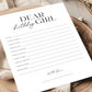 Dear Birthday Girl - Birthday Party Game