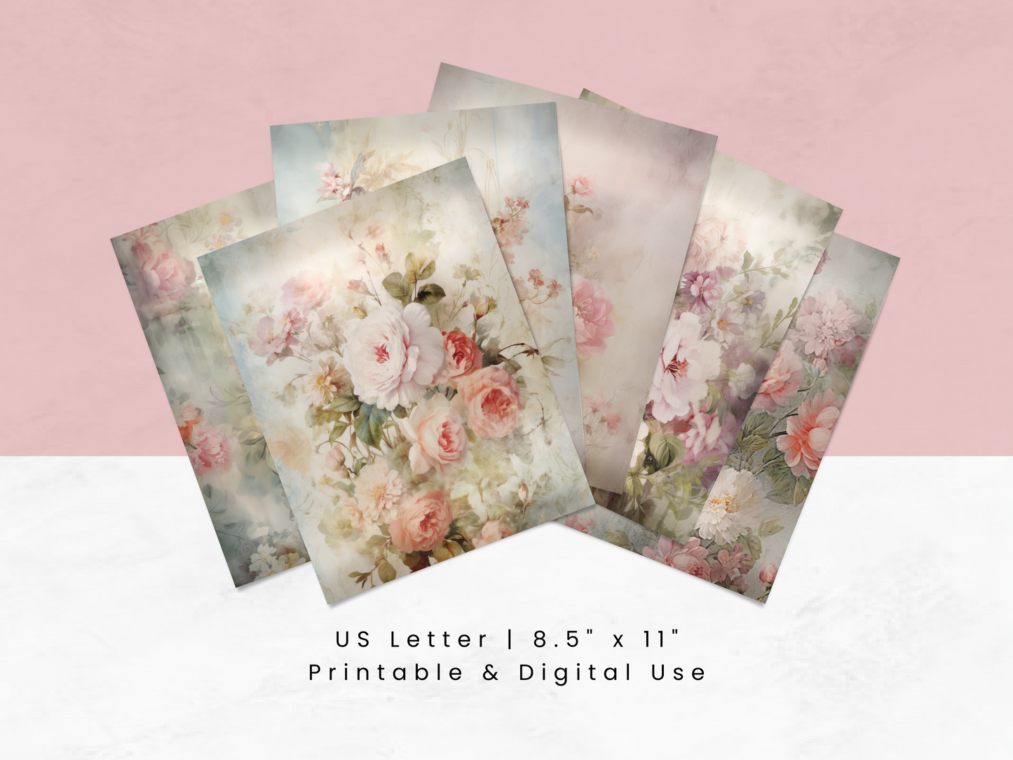 Shabby Chic Florals Vol 3 - Junk Journal & Scrapbooking Paper