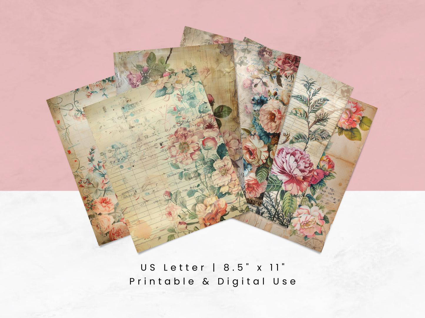 French Florals - Junk Journal & Scrapbooking Paper