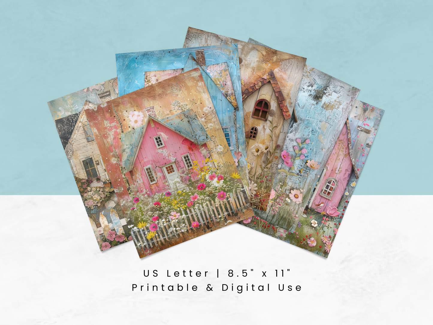 Whimsical Houses - Junk Journal & Scrapbooking Paper