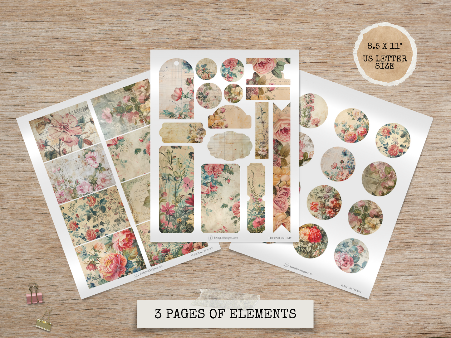 French Florals - Mini Junk Journal Kit