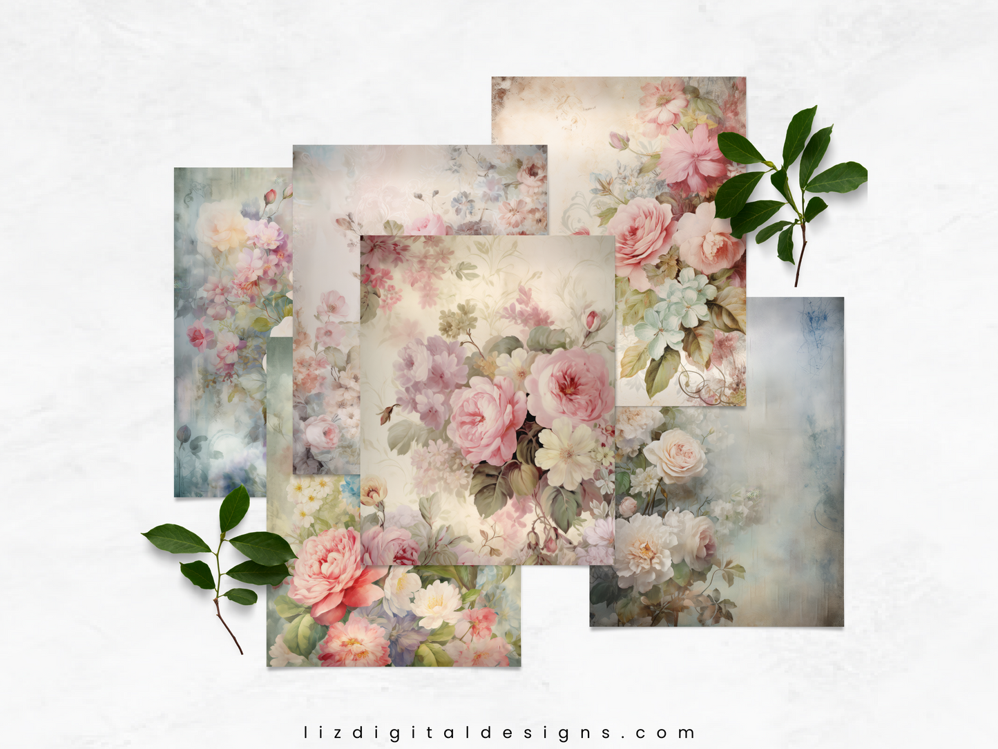 Shabby Chic Florals Vol 4 - Junk Journal & Scrapbooking Paper