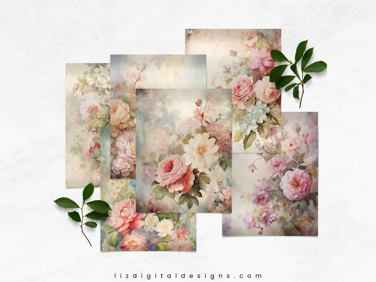 Shabby Chic Florals Vol 3 - Junk Journal & Scrapbooking Paper