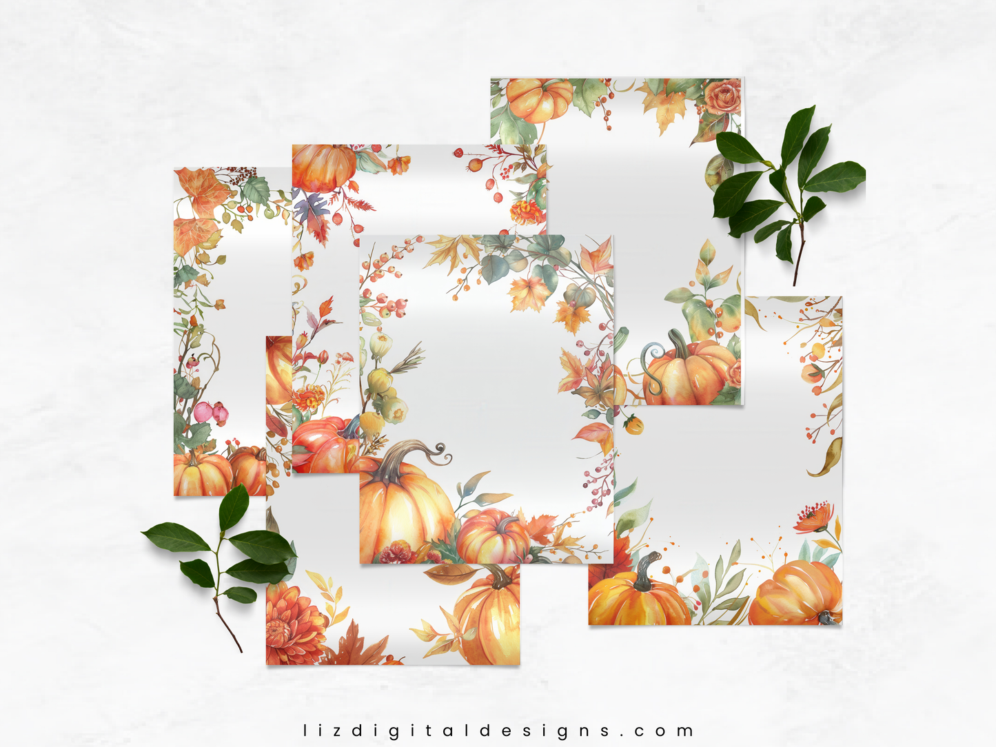 Fall Pumpkins - Junk Journal & Scrapbooking Paper