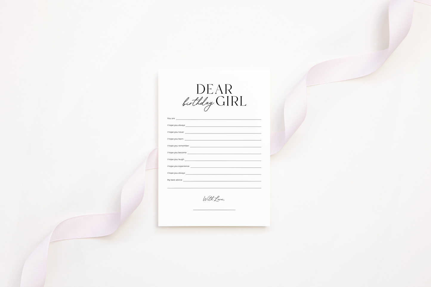 Dear Birthday Girl - Birthday Party Game