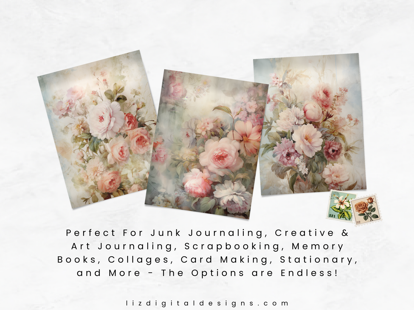 Shabby Chic Florals Vol 3 - Junk Journal & Scrapbooking Paper