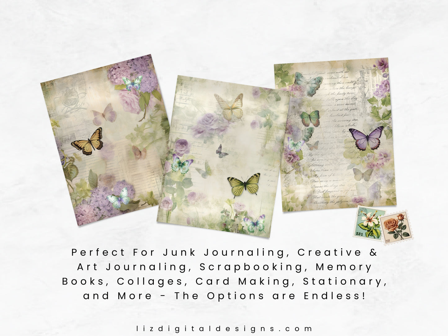 Butterfly Garden - Junk Journal & Scrapbooking Papers