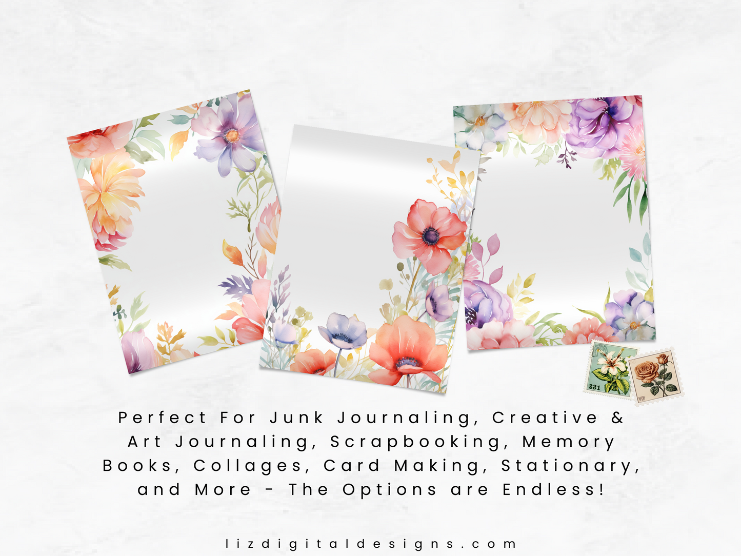 Botanic Borders - Junk Journal & Scrapbooking Papers