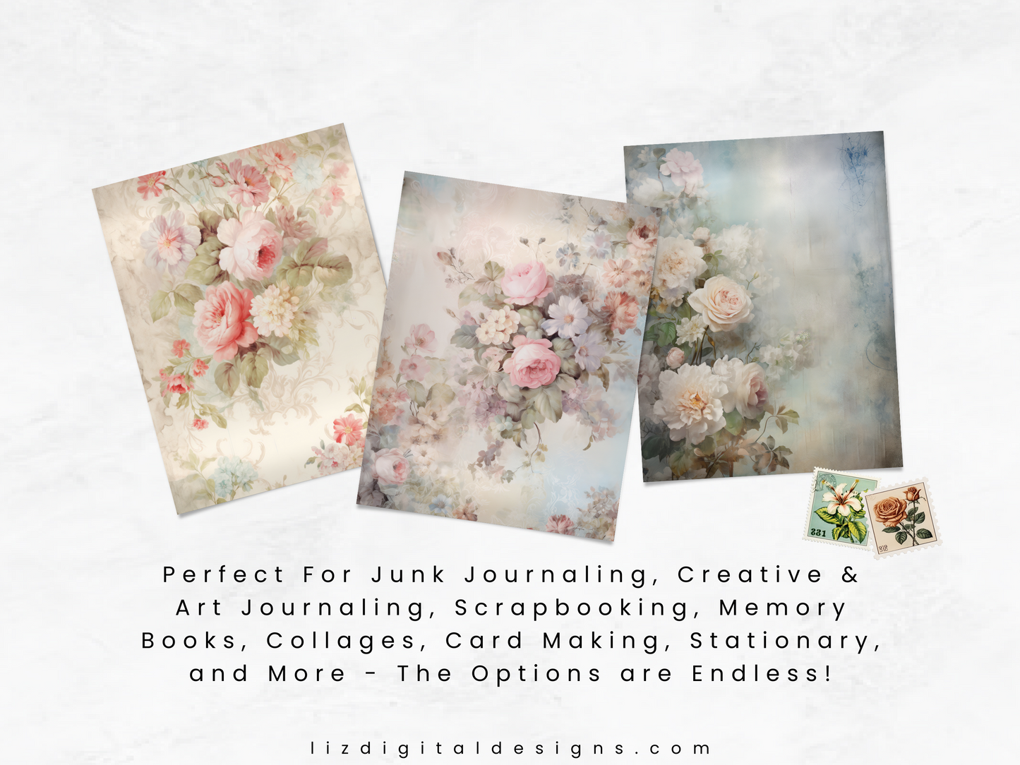 Shabby Chic Florals Vol 4 - Junk Journal & Scrapbooking Paper