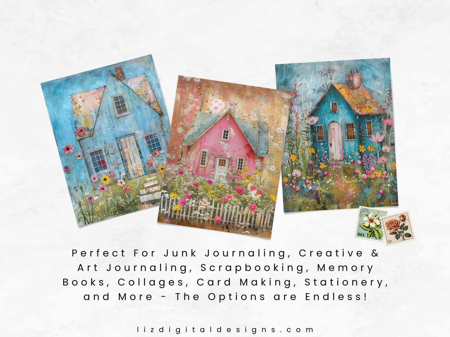 Whimsical Houses - Junk Journal & Scrapbooking Paper