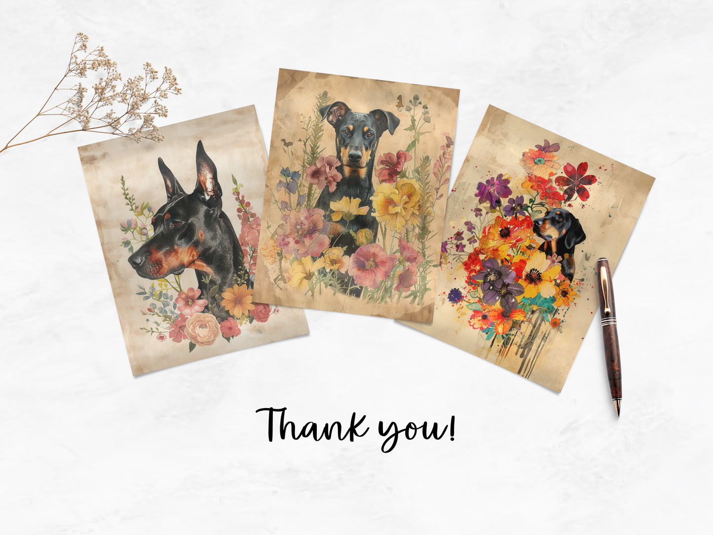 Doberman Pinschers - Junk Journal & Scrapbooking Paper