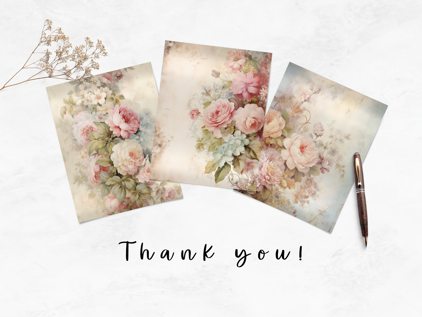 Shabby Chic Florals Vol 3 - Junk Journal & Scrapbooking Paper