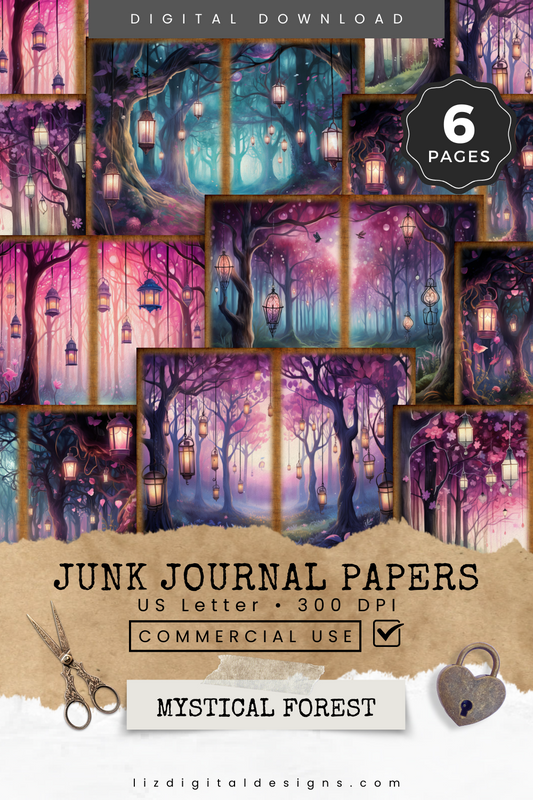 Mystical Forest - Junk Journal & Scrapbooking Papers