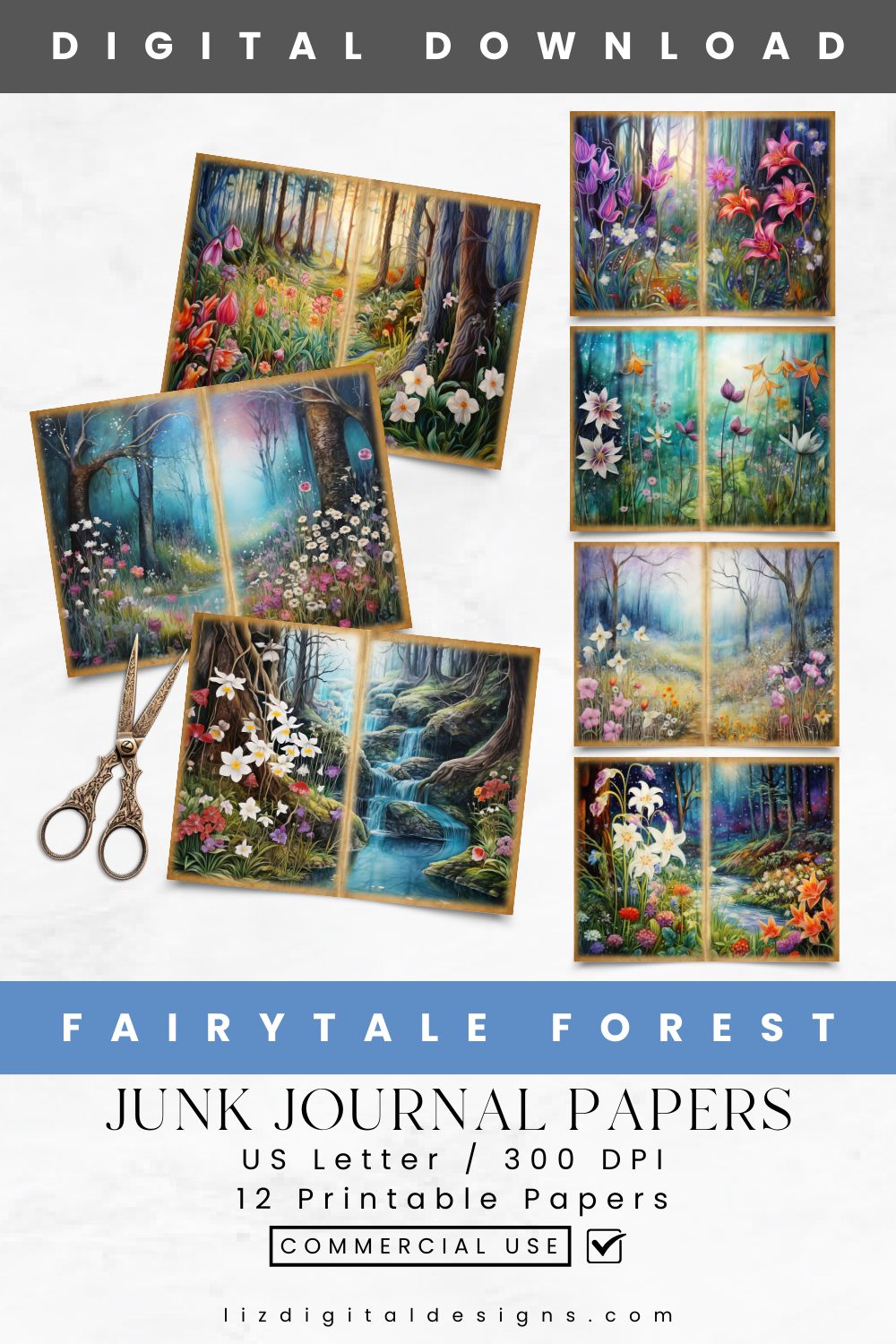 Fairytale Forest - Junk Journal & Scrapbooking Papers