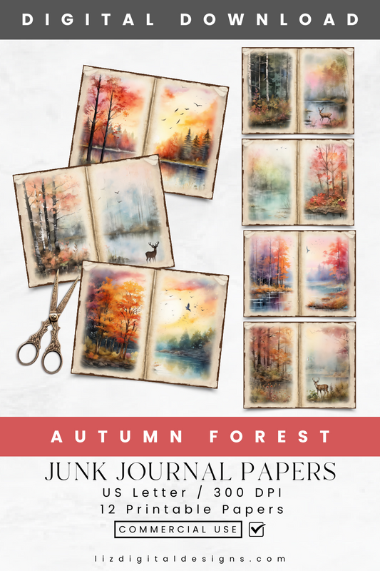 Autumn Forest - Junk Journal & Scrapbooking Papers