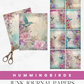 Hummingbird and Florals - Junk Journal & Scrapbooking Papers