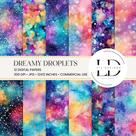 Dreamy Droplets Digital Papers