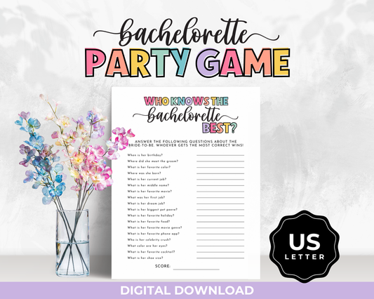 Bachelorette Party Game - Who Knows the Bachelorette Best