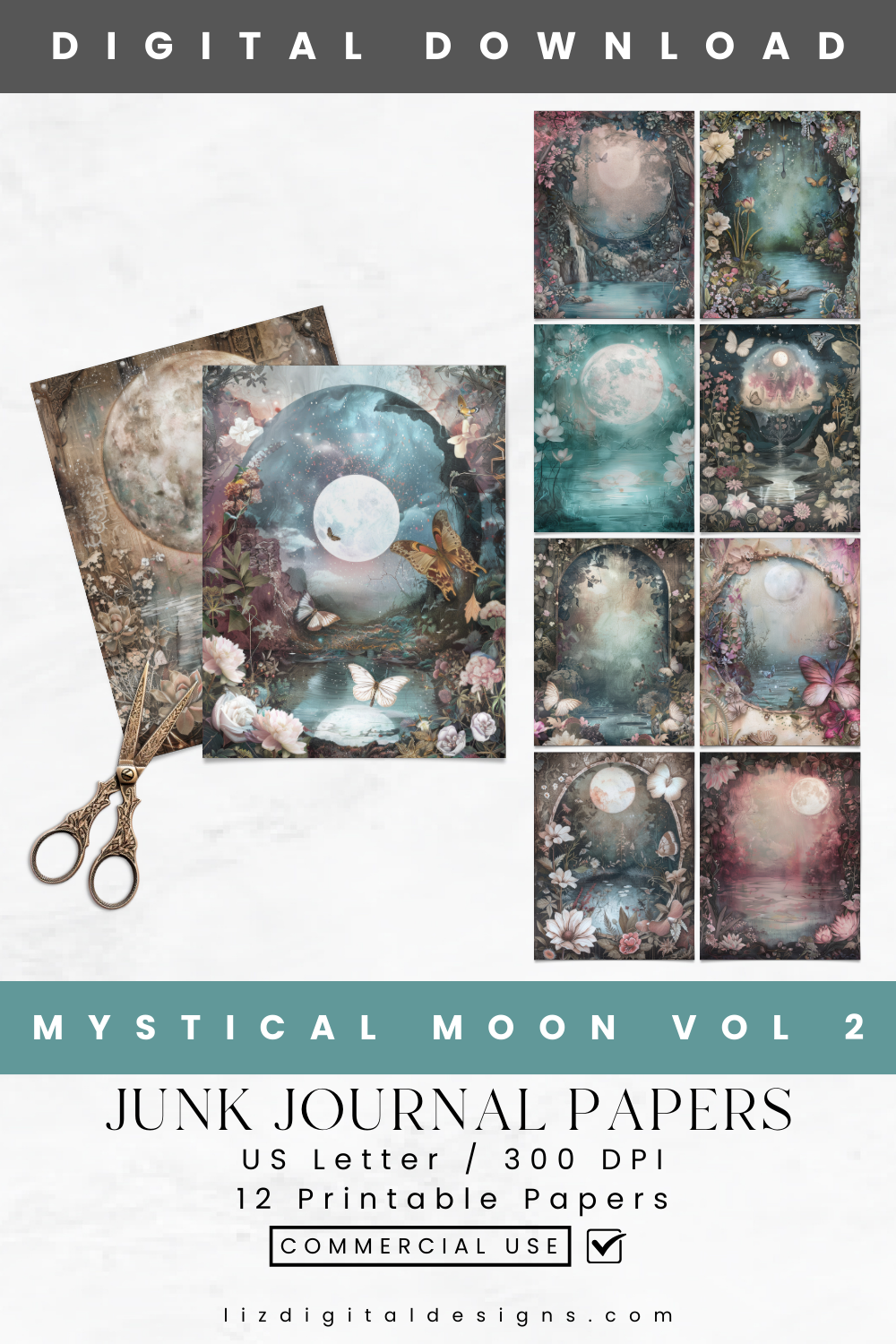 Mystical Moon Vol 2 - Junk Journal & Scrapbooking Papers