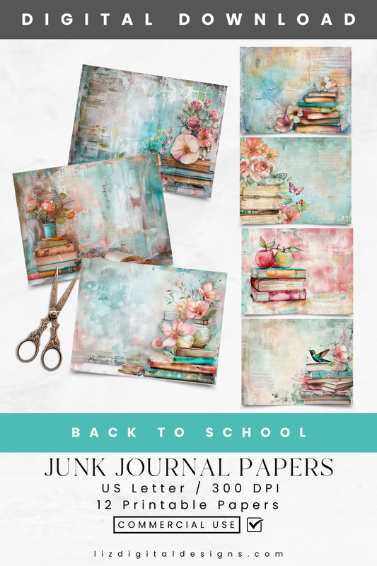 Back to School - Junk Journal & Scrapbooking Paper