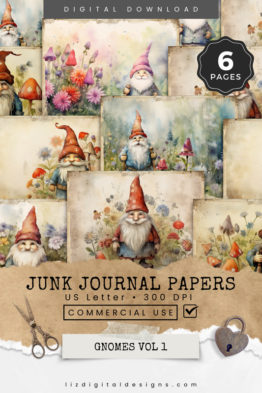 Gnomes Vol 1 - Junk Journal & Scrapbooking Papers