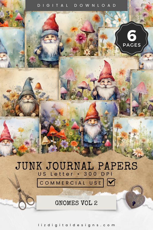 Gnomes Vol 2 - Junk Journal & Scrapbooking Papers