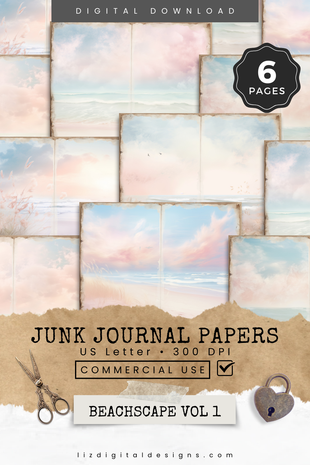 Beachscape Vol 1 - Junk Journal & Scrapbooking Papers