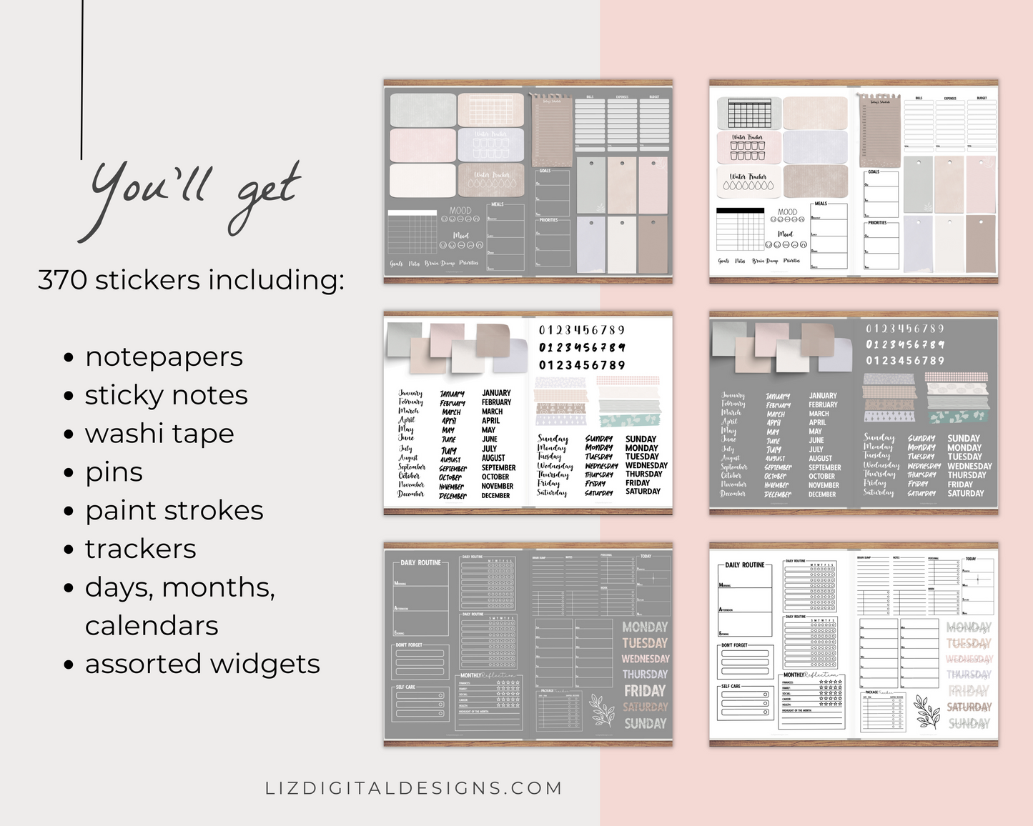 Calendar and Widgets Sticker Kit