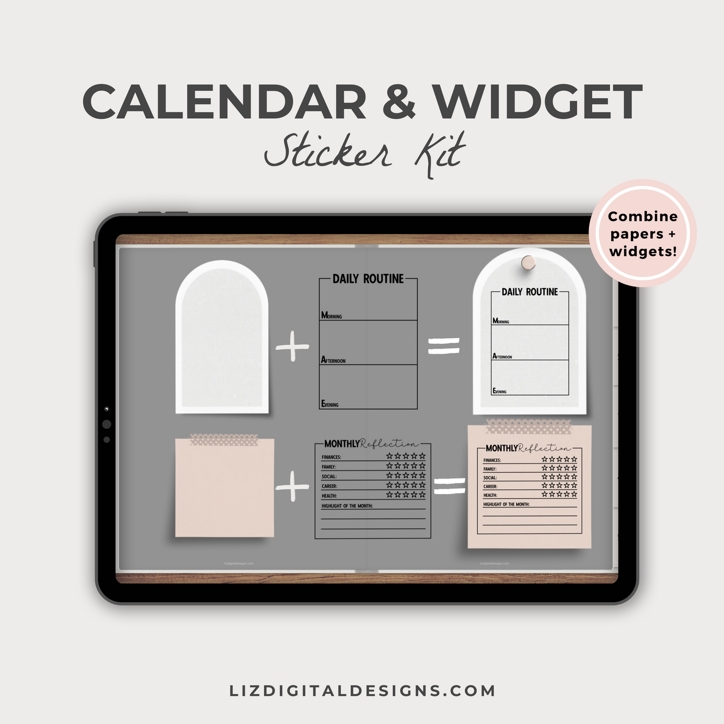 Calendar and Widgets Sticker Kit